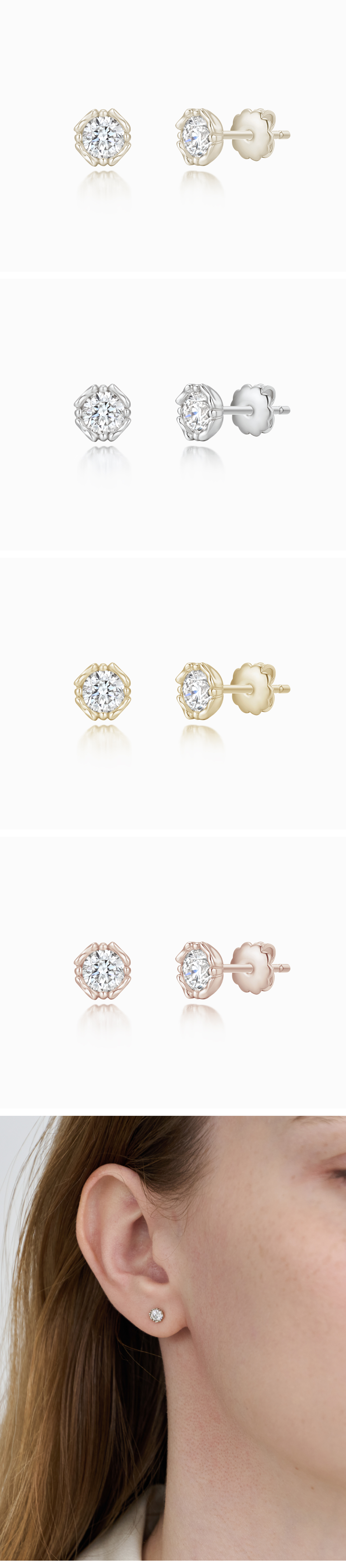Snowflake Earrings [0.1ct]