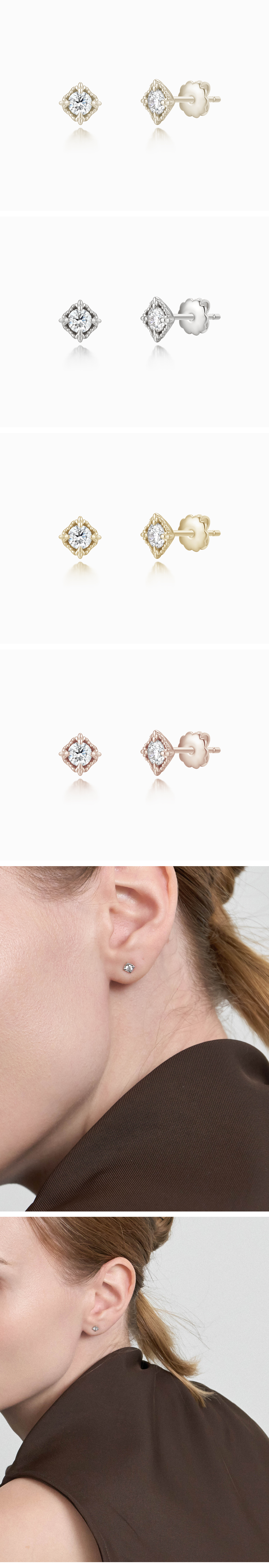 Clover Earrings [0.1ct]